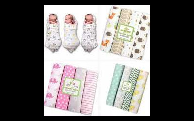 4 Pieces 100% Cotton Baby Blankets Newborn Bedding Set Infant Cot Crib Sheet Swaddle Towel Multi Functions Baby Wrap